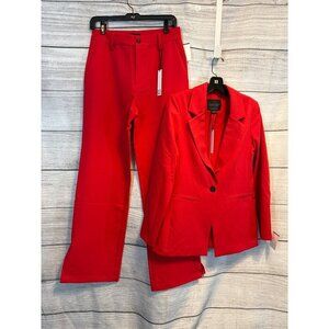 NWT Sanctuary Bright Red Bryce Woven Blazer & Noho Trouser Pant XS/27